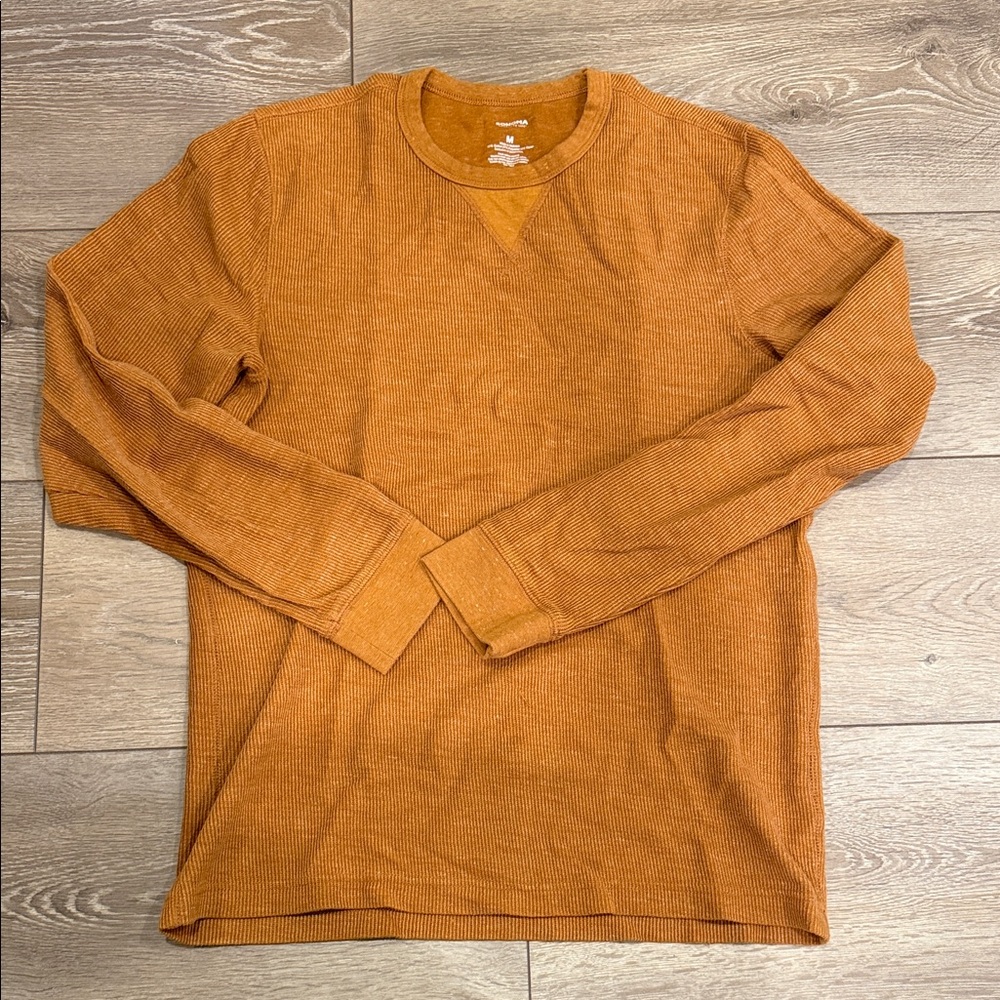 Orange Thermal Long Sleeve Shirt
